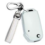 ontto TPU Araba anahtarlık kapağı KIA Sportage R Stinger GT Sorento Ceed CD Cerato Forte KX3 Seltos S Serato 3 düğme Flip Key Case Kabuk anahtarlık anahtarlık Koruyucu Aksesuarları Beyaz B