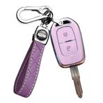 ontto TPU Araba Anahtarlık Kapağı Renault Dacia Logan Lodgy Dokker Duster Trafic Clio Master Sandero Anahtar kılıfı Akıllı Anahtar Kabuk Tutucu Çanta Anahtarlık Koruyucu Aksesuarlar 2 Düğme Mor B