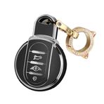 ontto TPU Araba Anahtarlık Kapak Fit BMW Mini Cooper F54 F55 F56 F57 F60 Clubman Hardtop Hatchback Cabrio Countryman Akıllı Anahtar Kabuk Tutucu Çanta Anahtarlık Anahtarlık Aksesuarları Siyah A