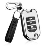 ontto TPU araba anahtarlık kapak Fit Honda Accord Civic 2015 Fit XRV şehir Greiz Marina bilgelik caz 3 düğmeler katlanır anahtar durumda kabuk anahtarlık anahtarlık çanta anahtarlık aksesuarları gümüş