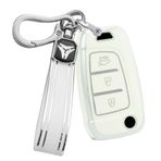 ontto TPU Araba Anahtarlık Kapak Fit Hyundai Elantra Solaris Tucson i30 i35 i40 KONA Genesis Soanta Fe Azera 3 Düğmeler Flip Anahtar Kılıf Kabuk Tutucu Anahtarlık Anahtarlık Koruyucu Aksesuarları