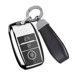 ontto TPU araba anahtarlık kapak Fit KIA K2 K4 KS3 KS5 Ceed Sorento Sportage Rio Soul Vigato Venga anahtar durumda anahtarlık anahtar kabuk anahtar tutucu aksesuarları koruyucu 3 düğme gümüş