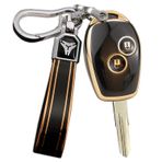 ontto TPU Araba anahtarlık kapak Fit Renault Clio Scenic Megane Duster Sandero Captur Twingo Modus anahtarlık anahtarlık çanta anahtarlık koruyucu Aksesuarları 2 düğme Siyah B