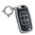 ontto TPU Araba anahtarlık kapak Fit Renault Logan 2 Clio 5 Stepway Sandero Arkana Captur Kadjar 3 düğmeler Anahtar durumda anahtar kabuk tutucu çanta anahtarlık anahtarlık aksesuarları Siyah A