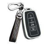 ontto TPU araba anahtarlık kapak Fit Toyota RAV4 Camry Corolla Avalon C-HR Prius GT86 Highlander 2018-2022 akıllı anahtar kılıfı kabuk 4 düğme anahtarlık anahtarlık koruyucu aksesuarları siyah B