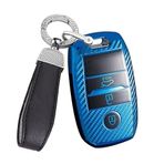ontto TPU Araba anahtarlık kapak kılıf Fit Kia Rio Sorento Cerato Forte K2 K4 Stonic Karnaval Niro Picanto Elantra Verna Sportage Uzaktan Anahtar Kabuk anahtarlık çanta anahtarlık Aksesuarları Mavi