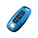 ontto TPU araba anahtarlık kılıf kapak fit Nissan Ariya Qashqai ePower Xtrail ePower Juke Teana 2023 2024 3 düğmeler anahtar kutusu kabuk çanta aksesuarları koruyucu mavi C