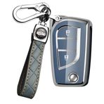 ontto TPU Flip Araba Anahtarlık Kapağı Toyota Aygo Yaris Corolla Auris Avensis Hilux Rav4 2010-2020 Anahtar Kılıfı Kabuk Anahtar Tutucu çanta anahtarlık anahtarlık dekorasyon Aksesuarları 2 düğme