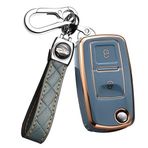 ontto TPU fold Araba Anahtarlık Kapağı VW Golf Polo Bora Passat Touran MK4 Skoda Seat Leon 4 5 6 Passat Touran Anahtar kılıfı Anahtarlık Anahtar Kabuk Anahtar Tutucu Aksesuarları Koruyucu 2 Düğme Gri