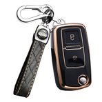 ontto TPU fold Araba Anahtarlık Kapağı VW Golf Polo Bora Passat Touran MK4 Skoda Seat Leon 4 5 6 Passat Touran Anahtar kılıfı Anahtarlık Anahtar Kabuk Anahtar Tutucu Aksesuarları Koruyucu 2 Düğme