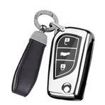 ontto TPU Fold Araba anahtarlık kapak Fit Toyota 4Runner Avalon Camry Corolla Fortuner Highlander Sequoia Sienna Tacoma Yaris Anahtar durumda anahtarlık Anahtar Kabuk Anahtar Tutucu Aksesuarları