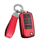 ontto TPU Katlanır Araba Anahtarlık Kapağı VW Golf Beetle Jetta Polo Scirocco Sharan Tiguan Touran Octavia Alhambra Anahtar kılıfı Anahtarlık Anahtar Kabuk Anahtar Tutucu Aksesuarları Koruyucu 3 Düğme