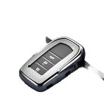 ontto TPU Silikon Araba Anahtarı Kılıfı Toyota Chr Corolla Rav4 Auris Avensis Prius Aygo Camry Land Cruiser 200 Prado Crown Aksesuarları Anahtar Kılıfı Anahtarlık Uzaktan Anahtar Muhafazası Anahtarlık Koruyucu Gümüş