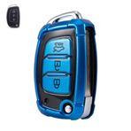ontto TPU Silikon Araba Anahtarlık Kapak Hyundai i20 i30 i40 ix20 ix30 ix35 ix45 ix55 Tucson Santa Fe Elantra Accent Flip Key case Anahtarlık Anahtar Kabuk Anahtar Tutucu Koruyucu Aksesuarları Mavi