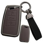ontto VW için Fit Anahtar Fob Kapak Akıllı Uzaktan Araba Anahtarı Durumda Kabuk Fit Volkswagen Arteon Atlas Golf Alltrack Jetta GLI Passat, Tip-b-Anahtarlık Kahverengi