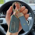 ontto VW ID.3 ID.4 GTX Golf 8 GTI Seat Leon MK4 Tarraco Skoda Octavia Enyaq 2020-2023 için uygun Araba Anahtarlık Kapağı Fit Uzaktan Anahtar Kılıfı TPU Anahtar Kabuk Tutucu Çanta Anahtarlık Anahtarlık