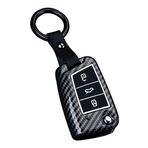 ontto VW Polo Golf Passat Beetle Caddy T5 Up EOS Tiguan Passt Skoda Octavia A5 için Araç Akıllı Anahtarlık Kapağı Fit Plastik Kapaklı Anahtar Kılıfı Kabuk Tutucu Anahtarlık Koruyucu Aksesuarlar Siyah