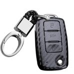 ontto VW Polo Golf Passat Beetle Caddy T5 Up EOS Tiguan Skoda Octavia A5 Flip Key case Plastik Anahtar Kabuk Tutucu Çanta Anahtarlık Koruyucu Aksesuarlar Siyah A1 için Araba Anahtarlık Kapağı