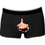 Onudabunuda Baskılı Erkek Boxer Opar Desenli Komik Eğlenceli Mizahi Esprili Pamuklu Likralı Rahat Kesim - Siyah - 2XL