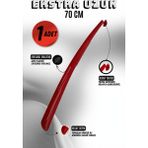 Onur 1 Adet - 70 cm Ayakkabı Çekeceği | Sert Plastik Asılabilir Çekecek Yumuşak Kerata Uzun - Kırmızı