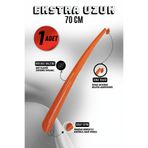 Onur 1 Adet - 70 cm Ayakkabı Çekeceği | Sert Plastik Asılabilir Çekecek Yumuşak Kerata Uzun - Turuncu