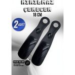 Onur 2 Adet - Siyah 18 cm Ayakkabı Çekeceği | Sert Plastik Asılabilir Çekecek Yumuşak Kerata Orta