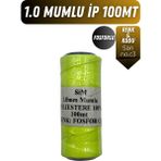 Onur Deri El Dikişi Için Mumlu Iplik 1.0mm 100MT Tüm Renkler, Hediye 1 Adet Saraç Iğnesi, Sim Mumluip - 1 mm - Fosforlu Sarı
