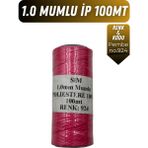 Onur Deri El Dikişi Için Mumlu Iplik 1.0mm 100MT Tüm Renkler, Hediye 1 Adet Saraç Iğnesi, Sim Mumluip - 1 mm - Pembe