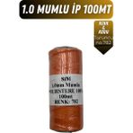 Onur Deri El Dikişi Için Mumlu Iplik 1.0mm 100MT Tüm Renkler, Hediye 1 Adet Saraç Iğnesi, Sim Mumluip - 1 mm - Turuncu