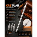 Onur Kretuar Bıçağı Seti 3+1 Yedek Uçlu Metal Gövdeli Hassas Maket Bıçağı Neşter Kesici - 0 - 8mm - Maket Bıçağı Yedek Uçlu
