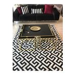 Onurdesign Kante Metal Gold Kaplama Siyah Camlı Kare Orta Sehpa 4+1