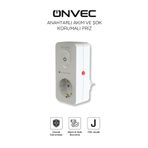 Onvec Basic Anahtarlı Akım ve Şok Korumalı Priz 720 Joule