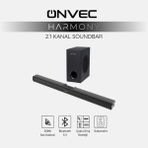 Onvec Harmony 2.1 Kanal Soundbar Bluetooth 5.3 HDMI Arc USB Optik Girişli Kablolu Subwoofer Ev Sinema Hoparlör Sistemi - Siyah