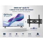 Onvo 50Vq80f2fa Full Hd 50" 127 Ekran Uydu Alıcılı Smart Qled Tv Ve Duvar Askı Aparatı