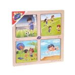 Onyıl Oyuncak ONY-343/344/345/346 Ahşap Eğitici 4'lü Puzzle