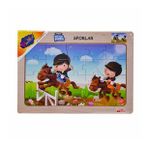 Onyıl Oyuncak Ony-85-86-87-88 Sporlar 33,6x24 cm Ahşap Eğitici Puzzle