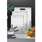 ONYS Paslanmaz Çelik Kesme Tahtası - 3 LÜ SET ÜST KALİTE ANTİBAKTERİYEL KESME TAHTASI