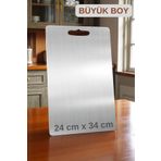 ONYS Paslanmaz Çelik Kesme Tahtası - BÜYÜK BOY - SET ÜST KALİTE ANTİBAKTERİYEL KESME TAHTASI
