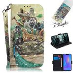 Ooboom Huawei P Smart 2019/Honor 10 Lite Kılıf 3D Manyetik Kapaklı Cüzdan Kapak PU Deri Destek Çubuğu Fatura Bölmeli Kart Yuvaları Huawei P Smart 2019/Honor 10 Lite için - Hayvanlar
