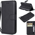 Ooboom Huawei P Smart/Honor 9 Lite Kılıf Manyetik Flip Folio PU Deri Koruyucu Kılıf Çanta Kitap Tarzı Case Cover Stand Kart Bölmeli Taşıma Kayışı Huawei P Smart/Honor 9 Lite için - Siyah