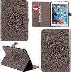 Ooboom® iPad Case Sunflower desenli PU deri Flip Smart Cover Wallet with destek çubuğu Card Holder for iPad iPad Mini4 802425