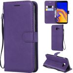Ooboom Samsung Galaxy J4+ Plus Kılıf Manyetik Flip Folyo PU Deri Koruyucu Kılıf Çanta Kitap Tarzı Case Cover Wallet Cüzdan Standı Kart Bölmeli Taşıma Askısı Galaxy J4+ Plus için - Mor