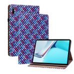 Oobooms Huawei Matepad 11 inç 2021 için Kılıf, Dokuma Desenli Kapaklı Folyo Akıllı Kapak Cüzdan PU Deri Çanta Kese Stand Kart Yuvaları Tutucu Elastik Bant - Mavi