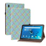 Oobooms Lenovo Tab M10 HD 10,1 inç Tablet için Kılıf, Dokuma Desenli Kapaklı Folyo Akıllı Kapak Cüzdan PU Deri Çanta Kese Stand Kart Yuvaları Tutucu Elastik Bant - Parlak