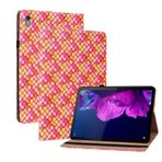 Oobooms Lenovo Tab P11 11 inç için kılıf, Dokuma Desenli Kapaklı Folyo Akıllı Kapak Cüzdan PU Deri Çanta Kese Stand Kart Yuvaları Tutucu Elastik Bant - Gül
