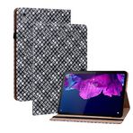 Oobooms Lenovo Tab P11 11 İnç için Kılıf, Dokuma Desenli Kapaklı Folyo Akıllı Kapak Cüzdan PU Deri Çanta Kese Stand Kart Yuvaları Tutucu Elastik Bant - Siyah