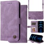 Oobooms Samsung Galaxy S10+ Plus için Kılıf, Cüzdan Manyetik Kapaklı PU Deri Kılıf Paket TPU Silikon İç Kabuk Kart Yuvaları Bilek Omuz Askılı Stand - Lavanta