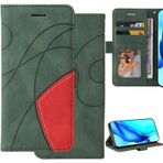Oobooms Samsung Galaxy S22+ Plus için Kılıf, Manyetik Kapaklı Folyo PU Deri Cüzdan Kapak Kılıfı TPU Silikon Yumuşak İç Kabuk Kart Yuvaları Stand Bilek Kayışı - Yeşil