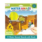 Ooly Water Amaze - 12 Reveal Board & Brush içerir, Çocuklar için Yeniden Kullanılabilir Gösterim Pedleri, Yeni yürümeye başlayan çocuklar için boyama kitapları, 2 yaş ve üzeri su kitapları ile