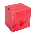 ooPIN Dahili İplik Ömrü Sayacı ile Z Deri Güverte Kutusu, MTG, Yugioh, Pokeman, TES Legacy, Munchkins CCG Güverte ve Ayrıca Küçük Jetonlar veya Zarlar için Kırmızı - 100 Kollu Kart veya 150 Çıplak Kart